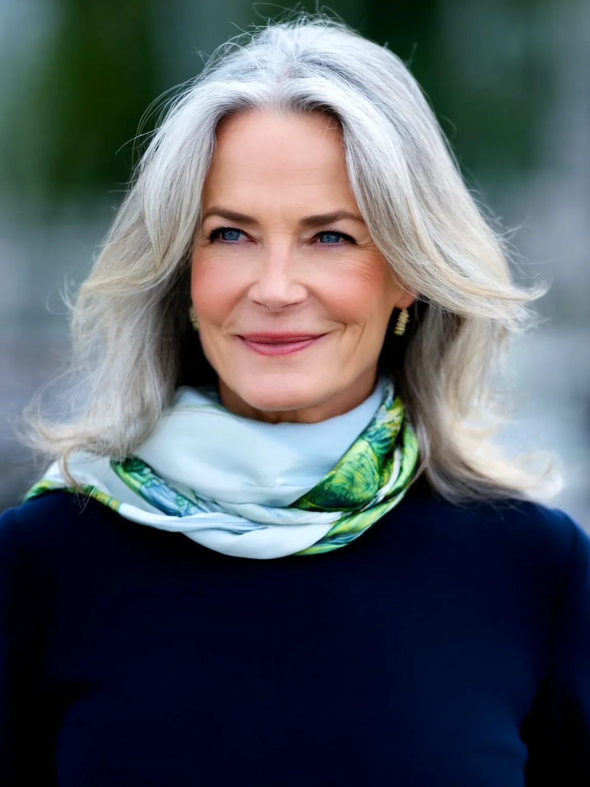 Soft Wavy Layers with Subtle Grey Highlights